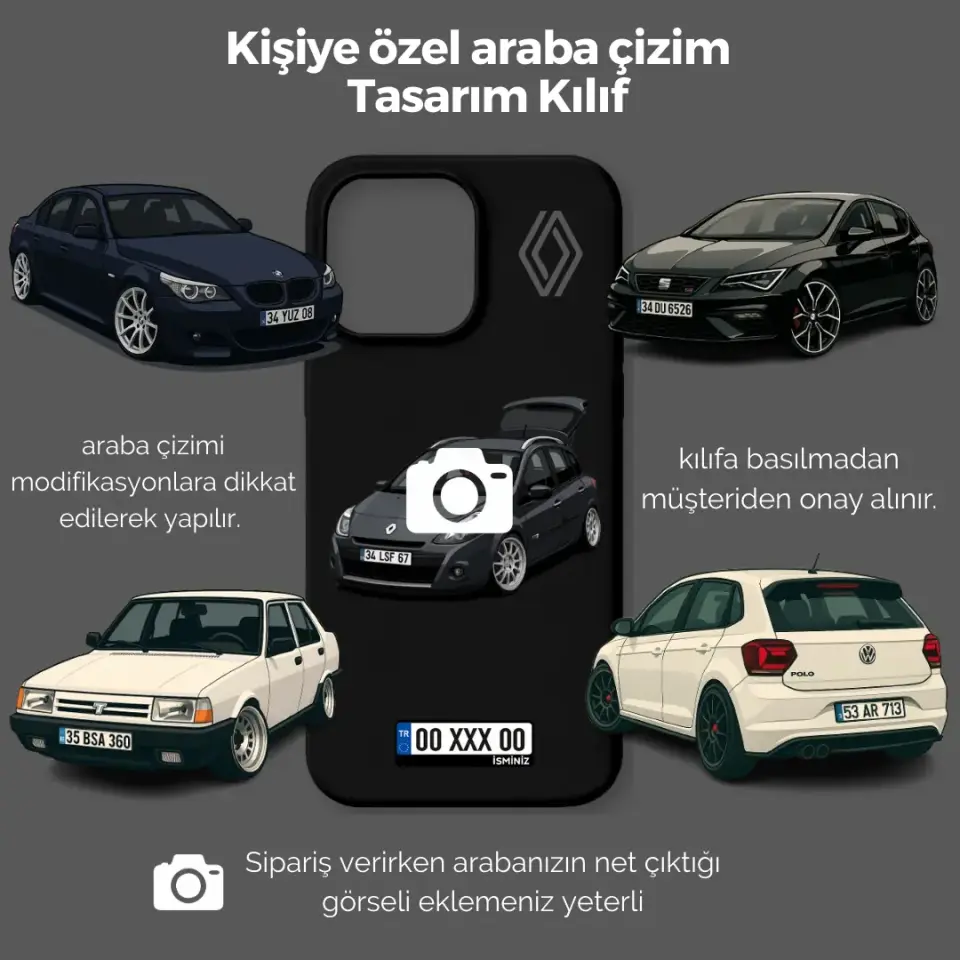 Kişiye Özel Araç Çizim Tasarım Kılıf