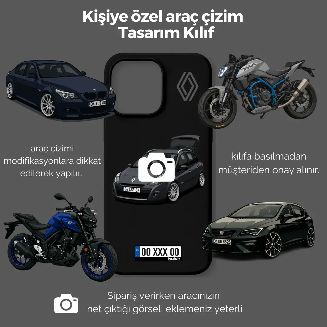 Kişiye Özel Araç Çizim Tasarım Kılıf