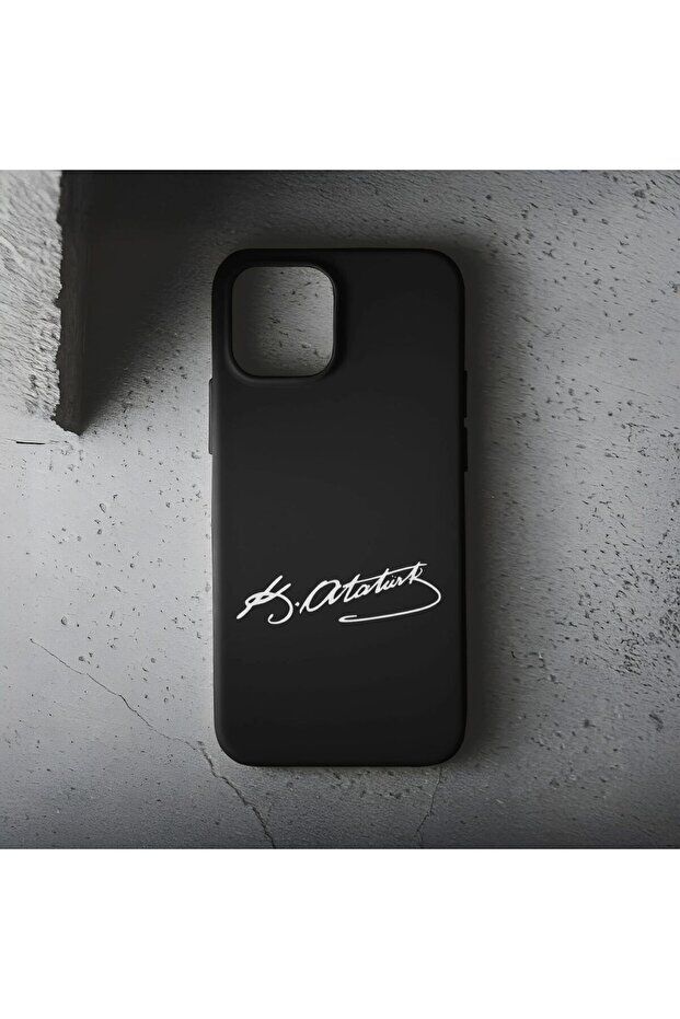 iPhone 14 Uyumlu Atatürk Anı Premium İçi Kadife Lansman Telefon Kılıfı