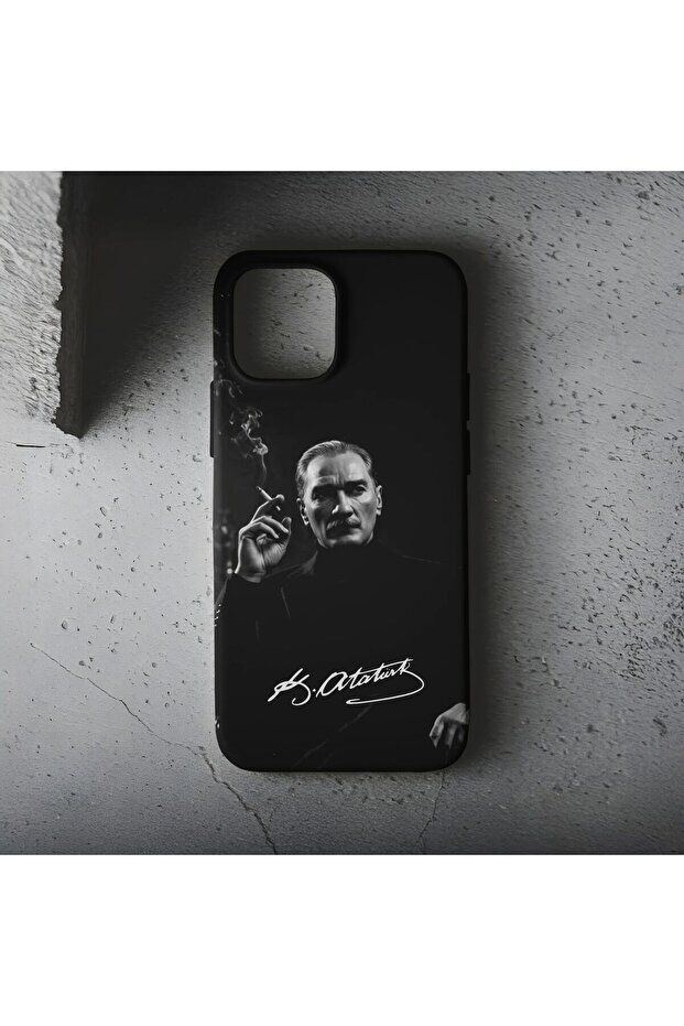 iPhone 17 Pro Uyumlu Atatürk Anı Premium İçi Kadife Lansman Telefon Kılıfı