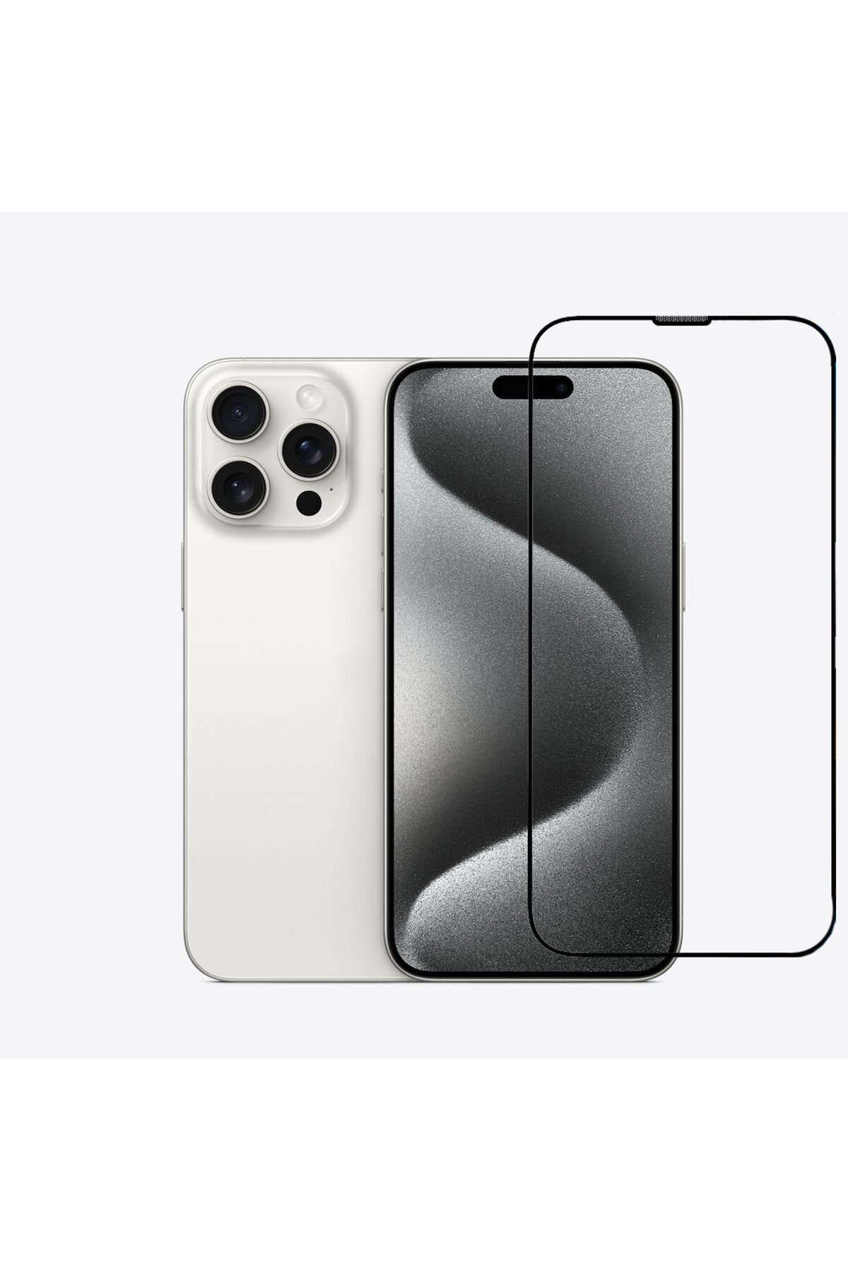 Iphone 15 PRO MAX Tam Kaplayan Ekran Koruyucu - Darbe Emici Temperli Kırılmaz Cam - Extra İnce