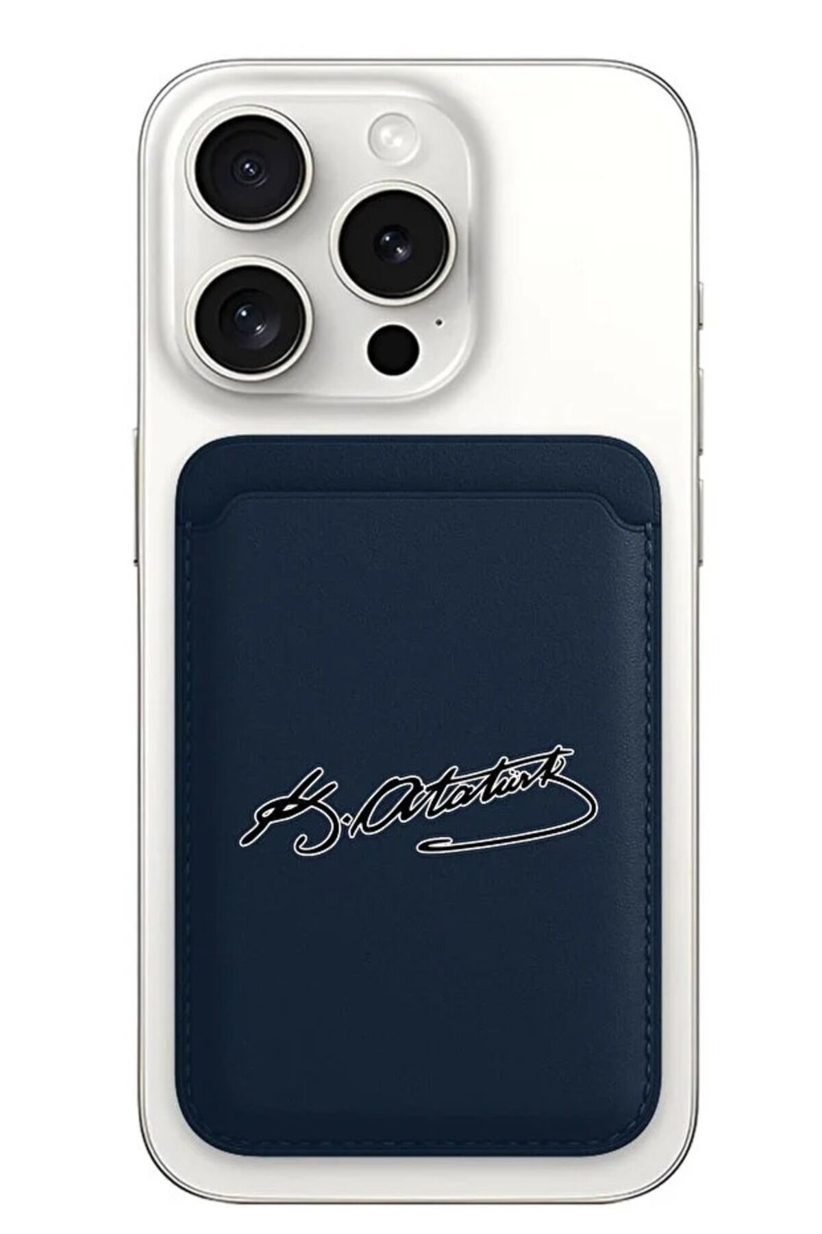 iPhone 11–13-14-17 Pro Max Uyumlu MagSafe Mıknatıslı Siyah Kartlık | Atatürk İmza