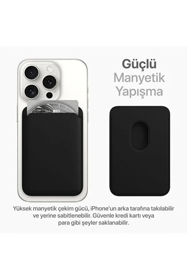 iPhone 11–13-14-17 Pro Max Uyumlu MagSafe Mıknatıslı Siyah Kartlık | Atatürk İmza