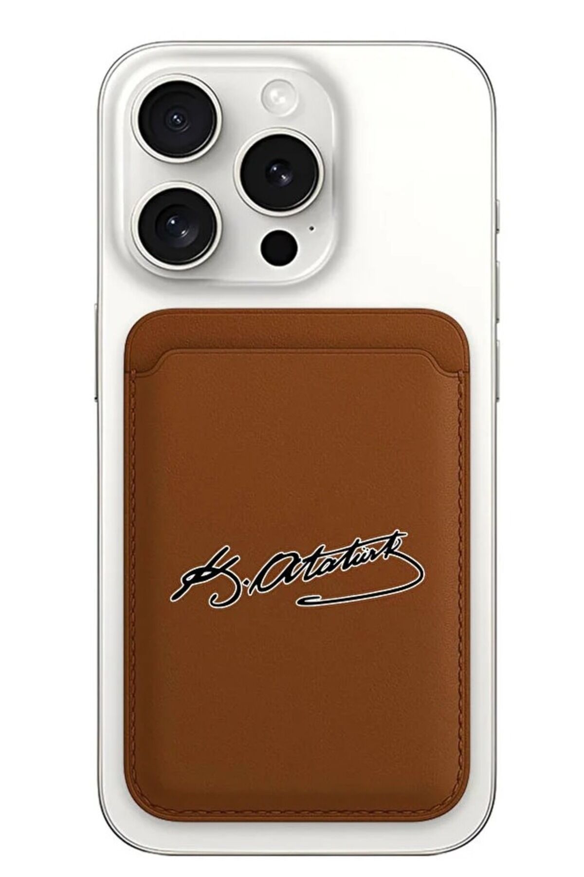 iPhone 11–13-14-17 Pro Max Uyumlu MagSafe Mıknatıslı Siyah Kartlık | Atatürk İmza