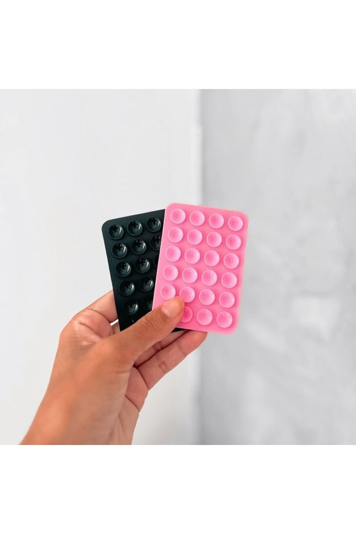 Silikonlu Vantuz Beyaz ve Pembe Telefon Vantuz Tutucu 2 Adet