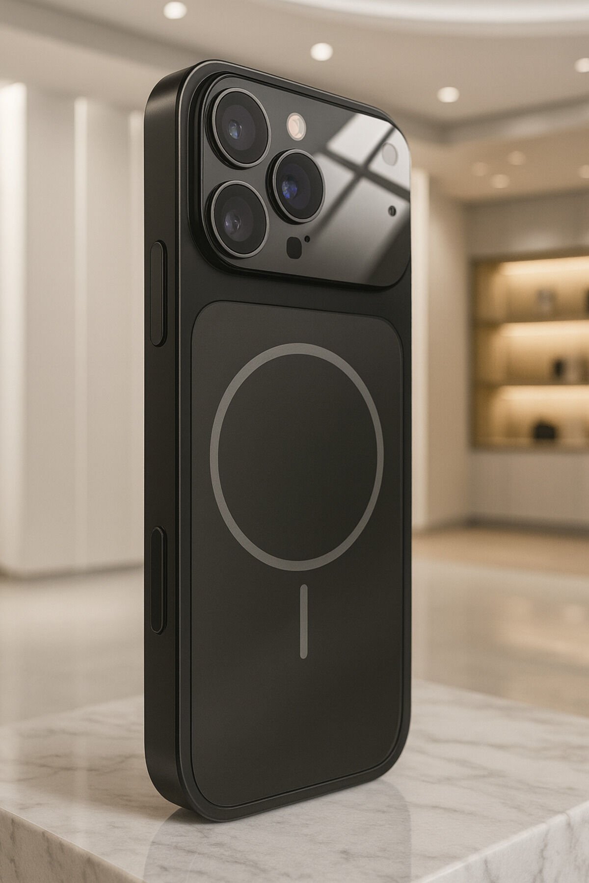 Sadece İPhone 12 Pro Max Uyumlu 17 Serisi Görünümlü Lens Korumalı Popüler Kılıf...