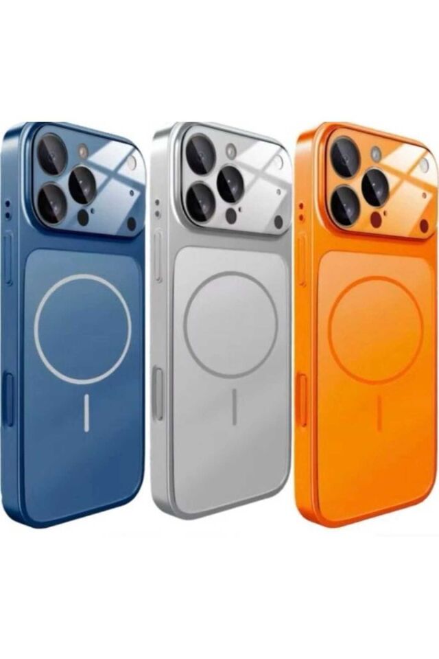 iPhone Turuncu 15 Uyumlu 17 Pro Max Görünüme Çeviren Kamera Koruma Magsafe Kılıf