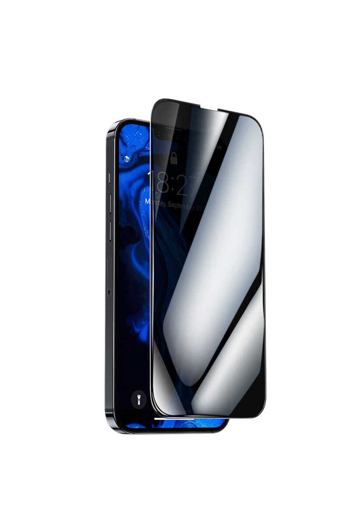 Iphone 13/13 Pro/14/16e Uyumlu Tam Kaplayan Hayalet Tamperli Ekran Koruyucu Kırılmaz Cam