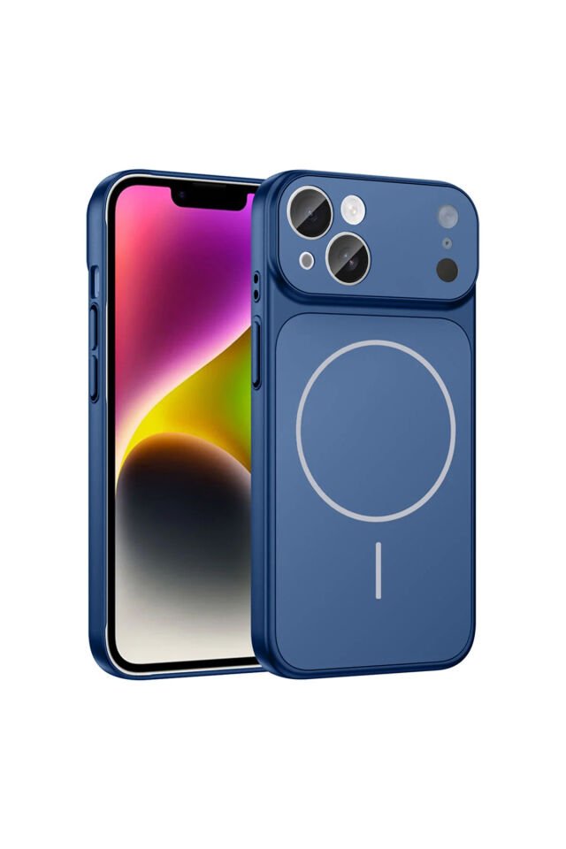 iPhone MAVİ 13 Uyumlu 17 Pro Max Görünüme Çeviren Kamera Koruma Magsafe Kılıf