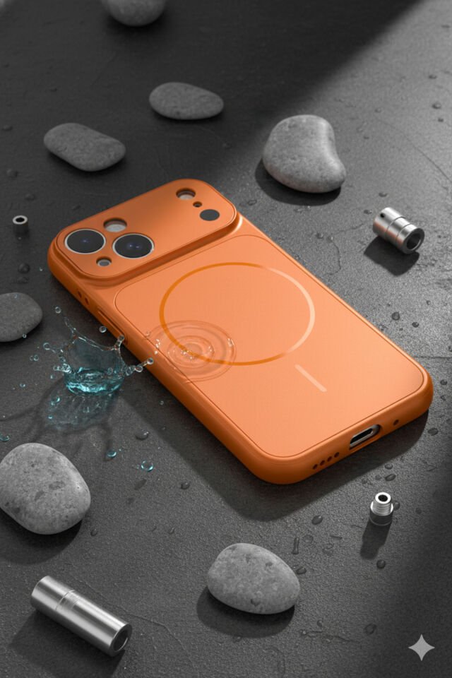 iPhone TURUNCU 13 Uyumlu 17 Pro Max Görünüme Çeviren Kamera Koruma Magsafe Kılıf