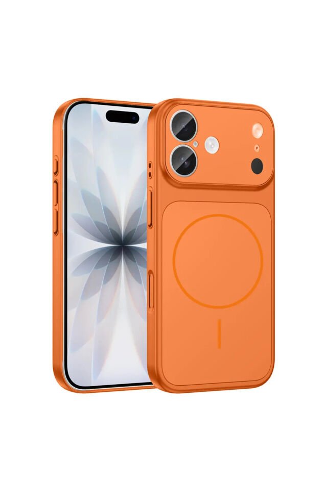 iPhone TURUNCU 17 Uyumlu 17 Pro Max Görünüme Çeviren Kamera Koruma Magsafe Kılıf