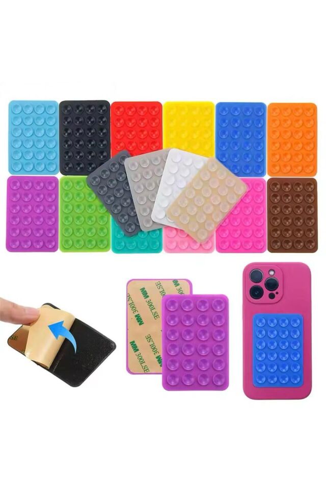 İki Renk Silikon Vantuzlu Telefon Tutacağı – Telefon Arkası Silikon Vantuz Yapışkanlı Güçlü Tutuş