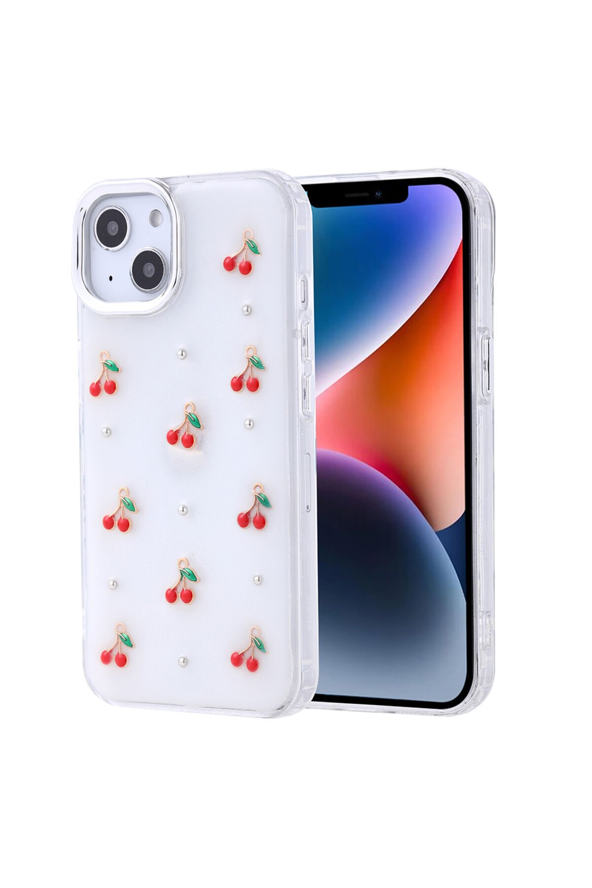 Apple iPhone 13 Cep Telefonu için Uyumlu Kılıf Airbag Tasarımlı Simli Şeffaf Kutup Kapak