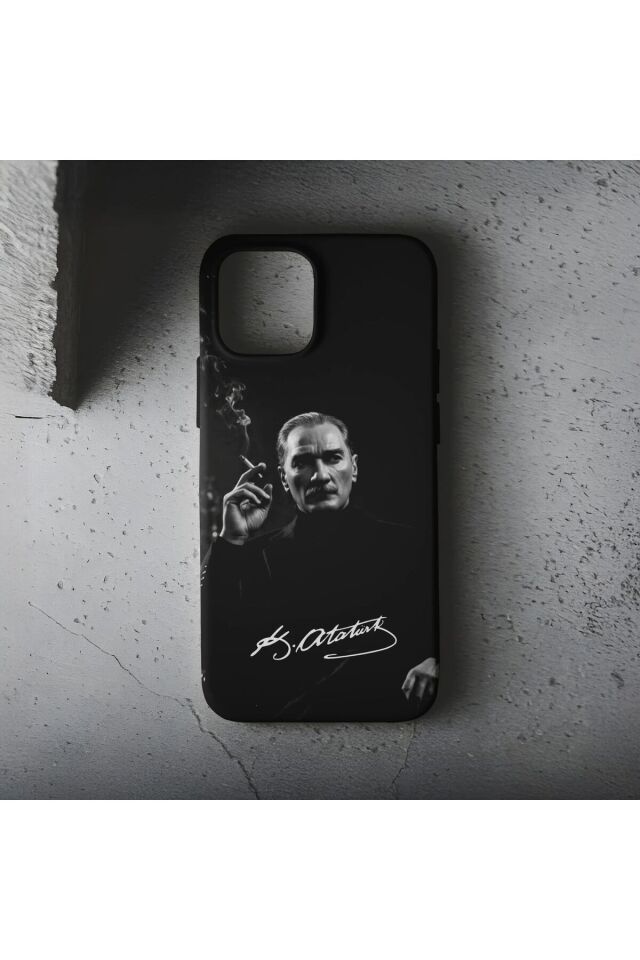 iPhone Atatürk Desenli İçi Kadife Premium Kalite Lansman Telefon Kılıfı