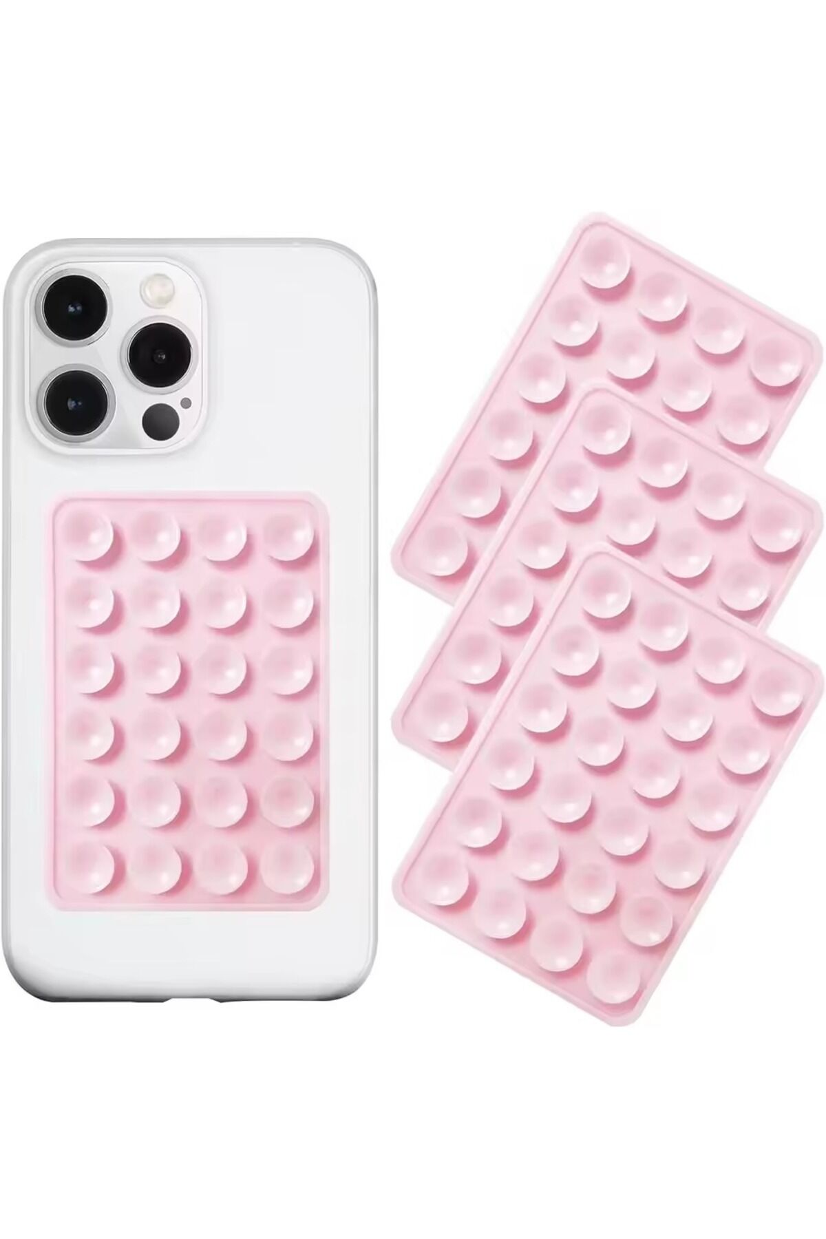 Silikon Emme Telefon Tutucu Çok Fonksiyonlu Vantuz Kaymaz Tek Taraflı Arka Çıkartmalı