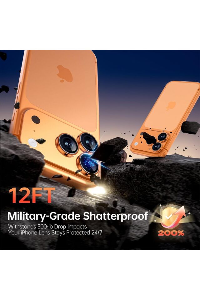 İphone 14 Pro Max Uyumlu Anti-Reflective Safir Lens Koruyucu Parlamaz Leke Tutmaz Kamera Koruyucu