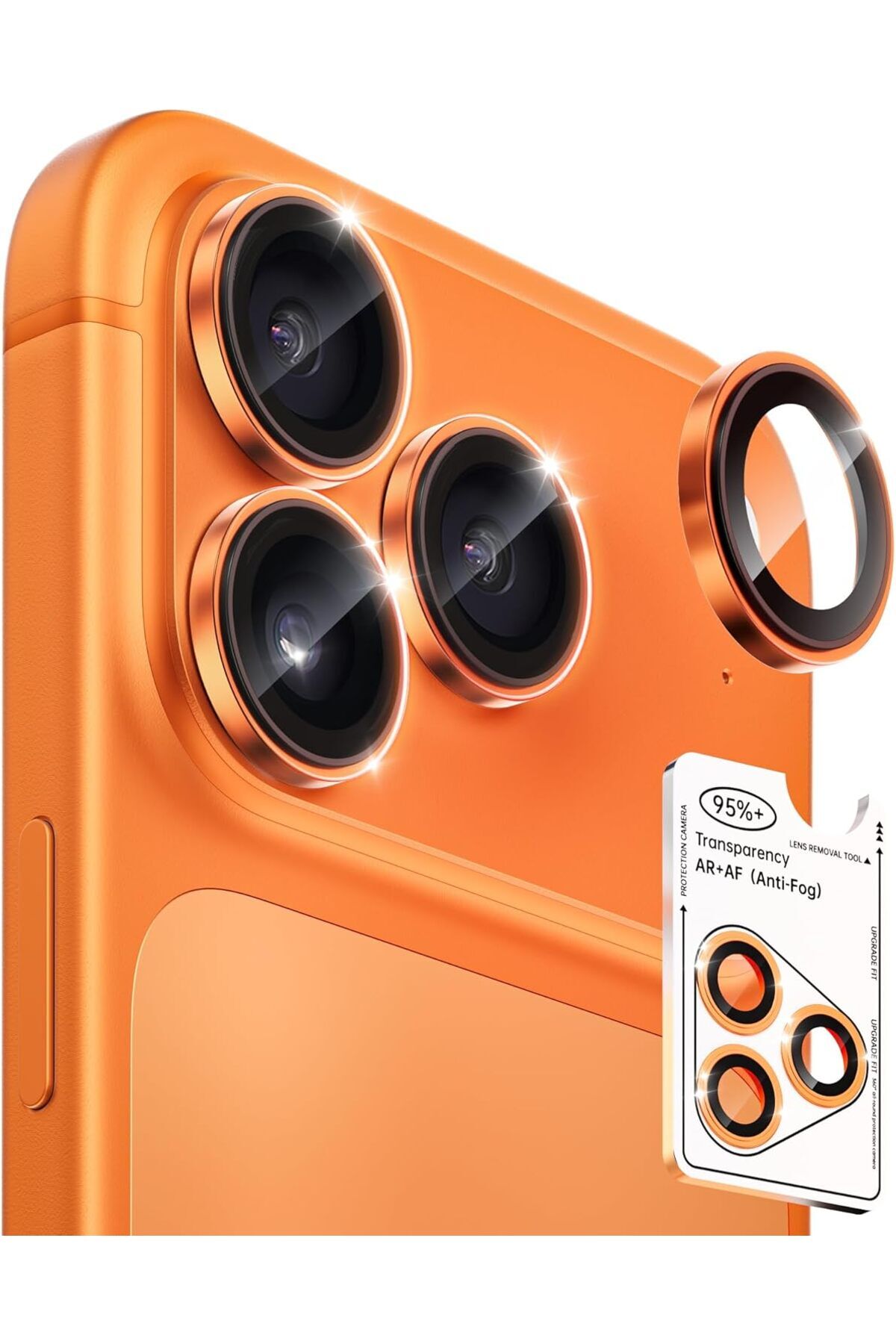 İphone 14 Pro Max Uyumlu Anti-Reflective Safir Lens Koruyucu Parlamaz Leke Tutmaz Kamera Koruyucu