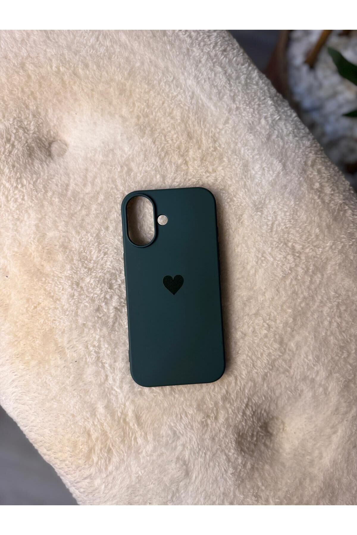 İphone 17 Uyumlu İçi Kadife Leke Tutmaz Premiım Kalp Logolu Tasarım Telefon Kılıfı