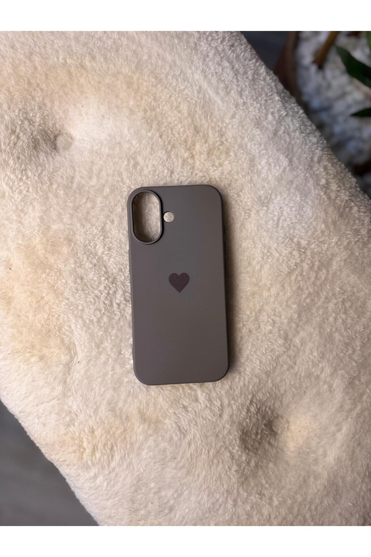 İphone 17 Uyumlu İçi Kadife Leke Tutmaz Premiım Kalp Logolu Tasarım Telefon Kılıfı