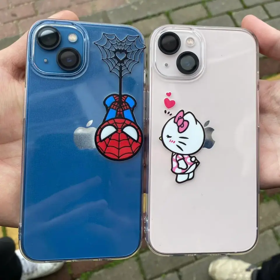 Spiderman Hellokitty Çift Kılıf Şeffaf