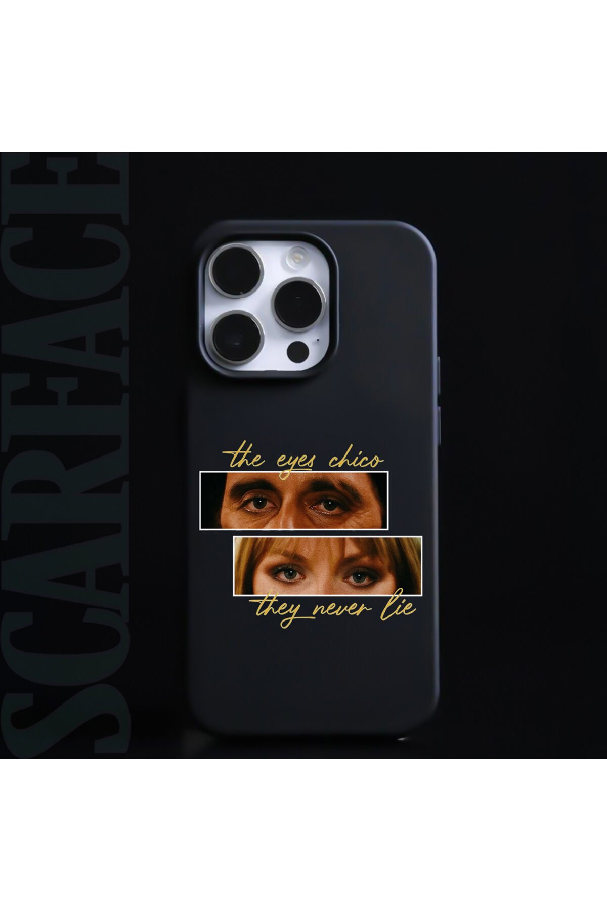 iPhone  Tony Montana Göz Baskılı içi Kadife Lansman Silikon Kılıf