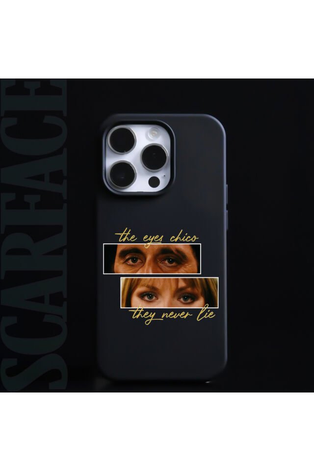 iPhone  Tony Montana Göz Baskılı içi Kadife Lansman Silikon Kılıf