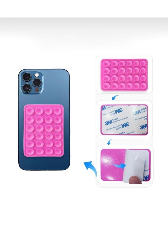 Silikon Vakumlu Yapışkanlı Kaymaz Vantuz Cep Telefon Tutucu Akrobat Lacivert Belirtilmemiş Silikon