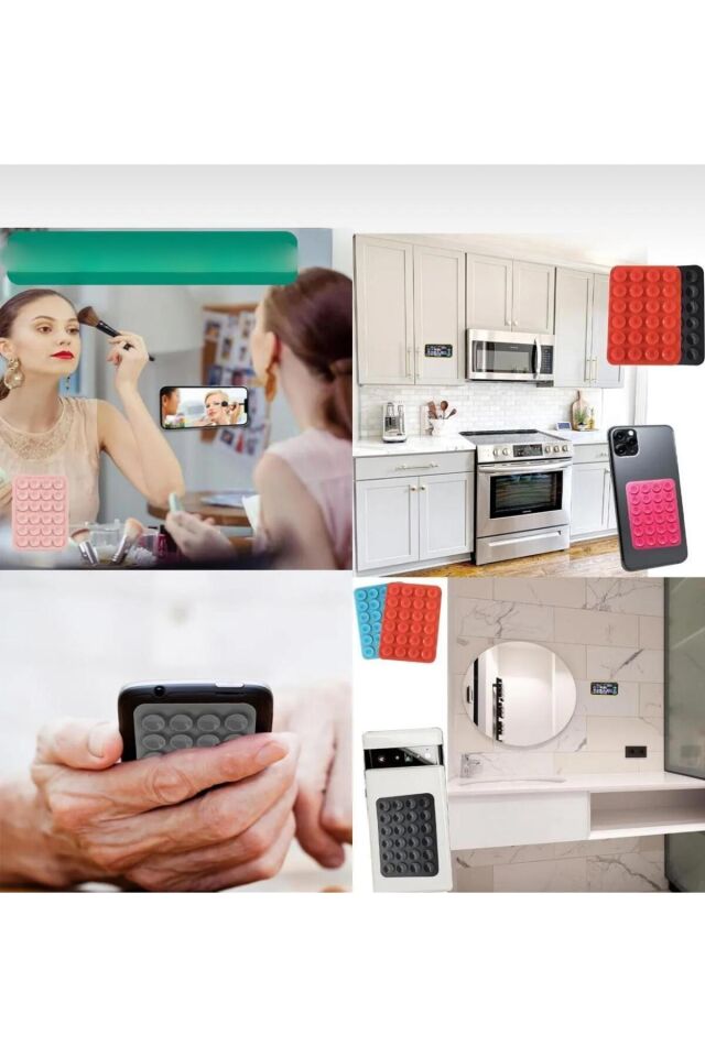 Silikon Vakumlu Yapışkanlı Kaymaz Vantuz Cep Telefon Tutucu Akrobat Mor Belirtilmemiş Silikon