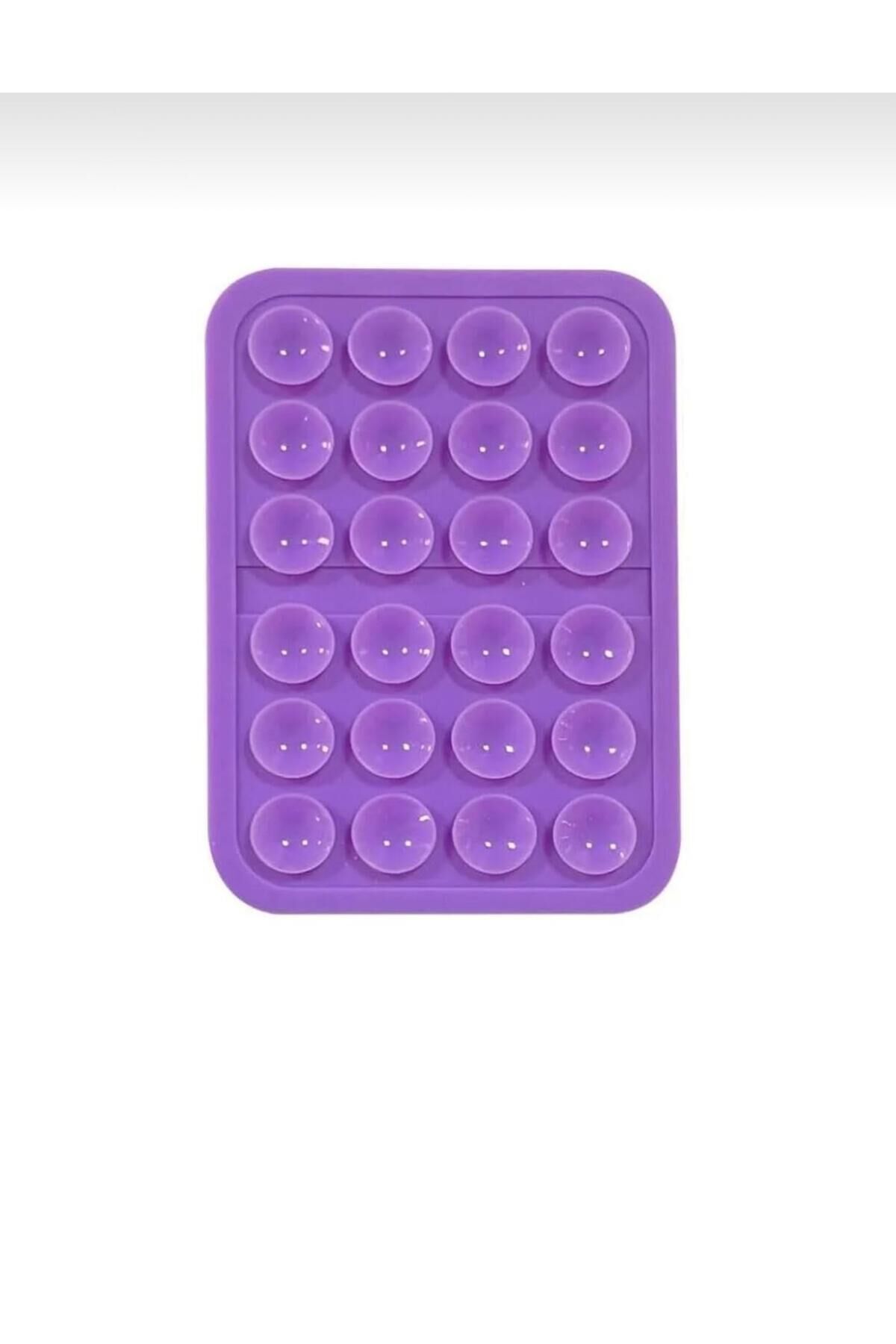 Silikon Vakumlu Yapışkanlı Kaymaz Vantuz Cep Telefon Tutucu Akrobat Mor Belirtilmemiş Silikon