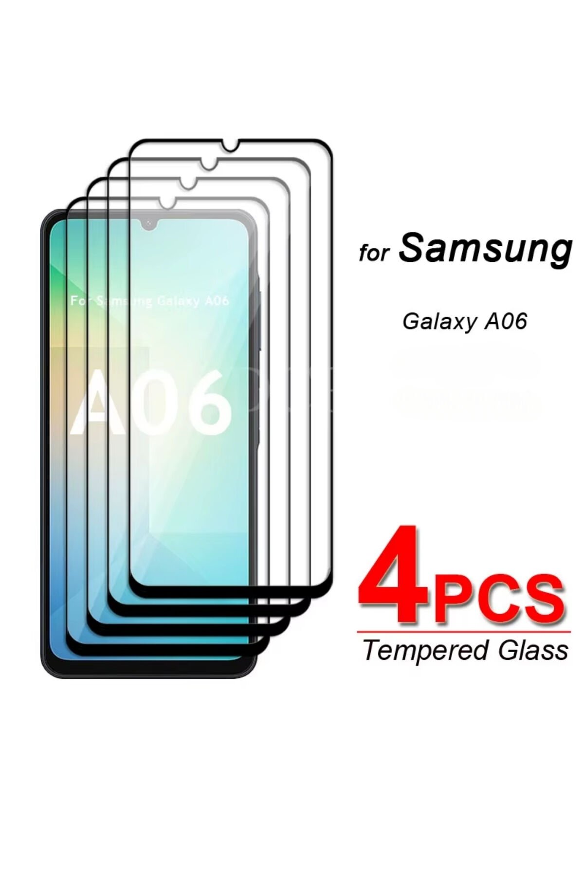 Galaxy A06 Uyumlu 5D Tam Kaplayan Cam Ekran Koruyucu ( 4 Adet )
