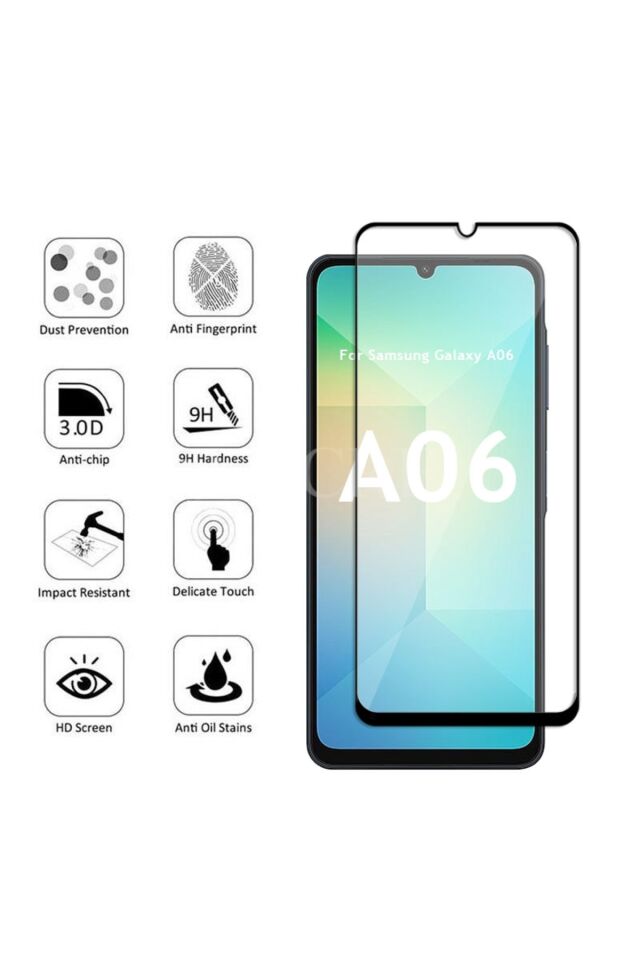 Galaxy A06 Uyumlu 5D Tam Kaplayan Cam Ekran Koruyucu