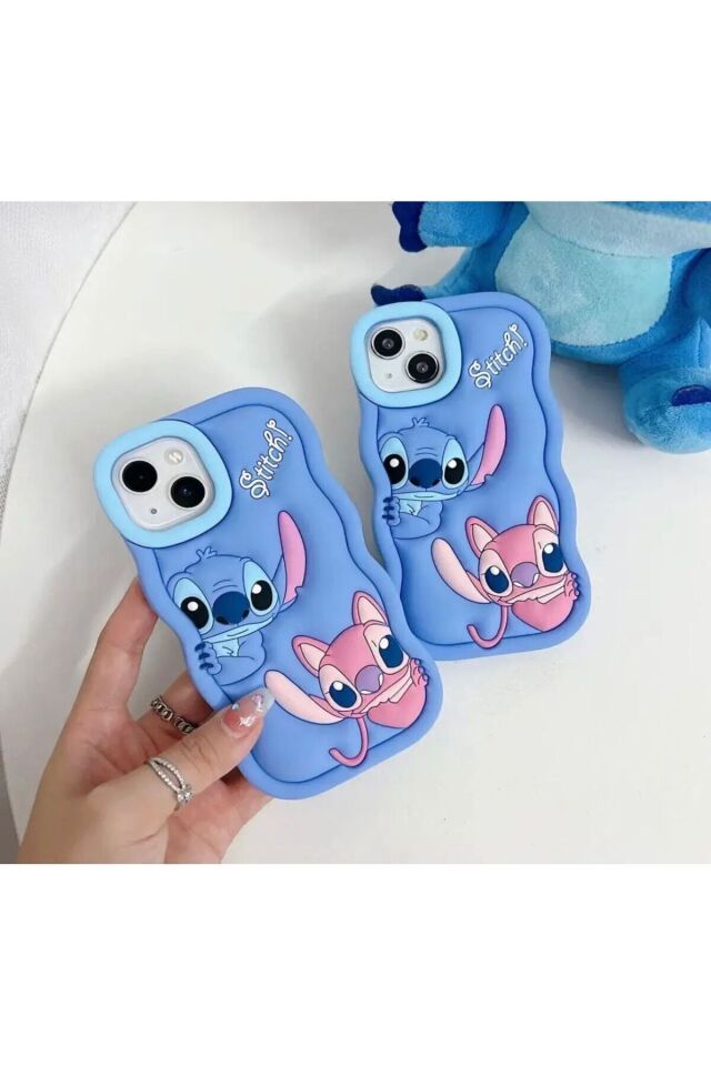 Iphone 13 Uyumlu Stitch Disney Lilo Ve Stiç Hamur Silikon Lüks Kılıf Kapak