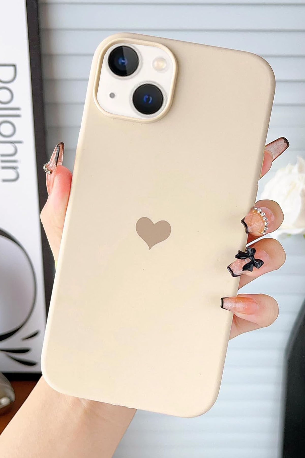 İphone Kalp Baskılı Premium Içi Kadife Lansman Arka Kapak