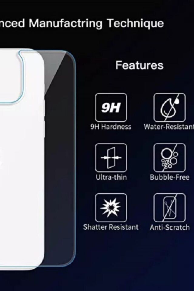 Iphone 13 Kırılmaz Cam Koruyucu Dcx-9h Tempered Ön Ekran Arka Panel Şase Tam Korumalı Şeffaf