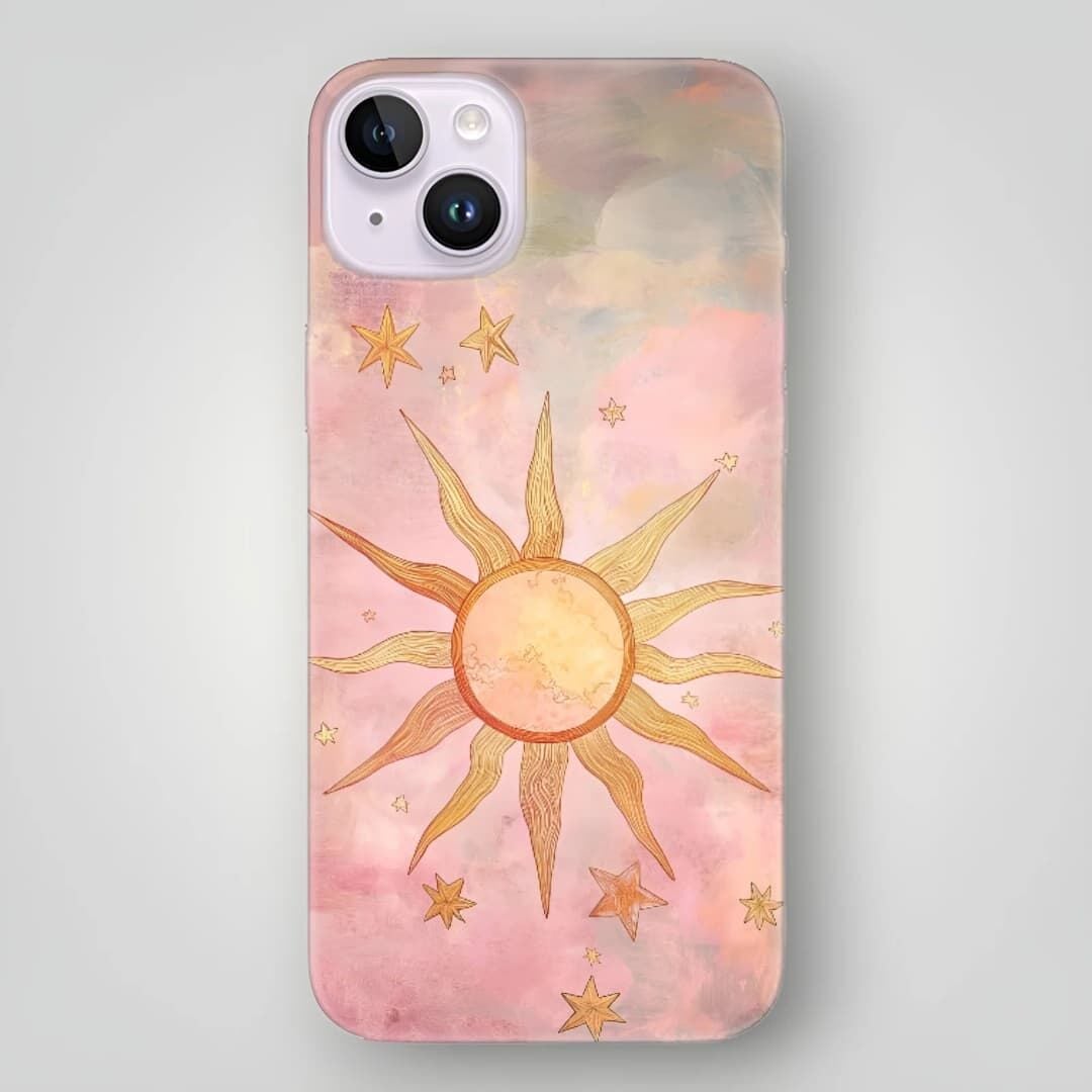 Pembe Güneş Desenli Kılıf