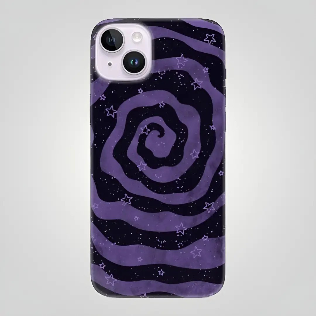 Mor Spiral Kozmos Desenli Kılıf