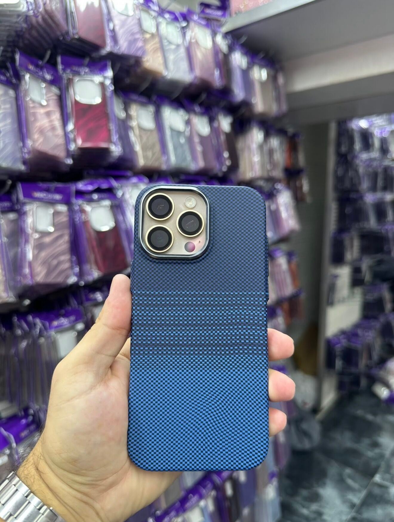 Mavi Desenli Telefon Kılıfı